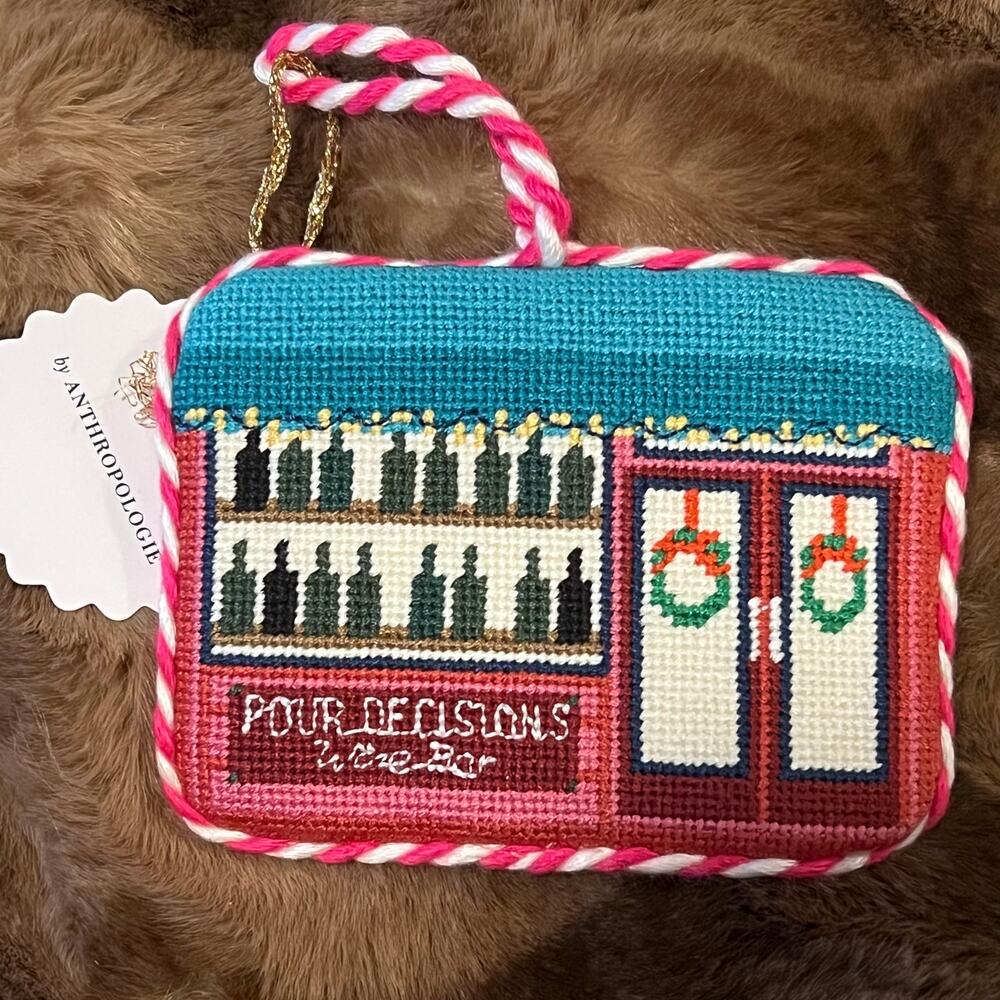 Anthropologie FURBISH STUDIO HOLIDAY ORNAMENT Christmas Pour Decisions Wine Bar